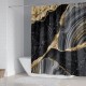 93, Комплект ковриков для ванной и туалета со шторкой 80x50 см (Золотой мрамор)