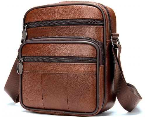 Мужская барсетка натуральная кожа коричневая 