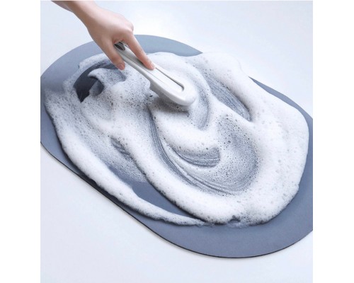 Комплект ковриков для ванной и туалета со шторкой (Белый мрамор)