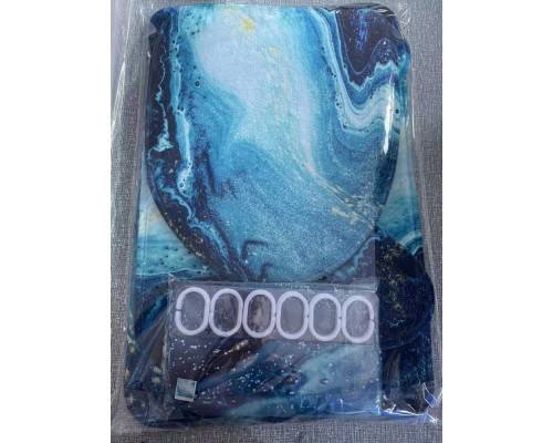 Комплект ковриков для ванной и туалета со шторкой (Малахит)