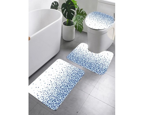 Комплект ковриков для ванной и туалета со шторкой (Пиксель)