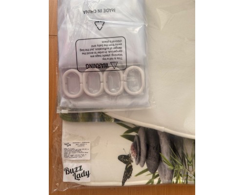 Комплект ковриков для ванной и туалета со шторкой (Дзен камень и вода)