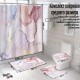 91, Комплект ковриков для ванной и туалета со шторкой 60*40 см (Розовый мрамор), , 13990 тг, 606777, Buzz Lady, Аксессуары для ванной комнаты