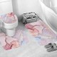 91, Комплект ковриков для ванной и туалета со шторкой 60*40 см (Розовый мрамор), , 13990 тг, 606777, Buzz Lady, Аксессуары для ванной комнаты