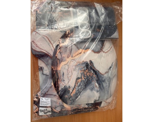 90, Комплект ковриков для ванной и туалета со шторкой 60x40 см (Серебрянный мрамор), , 13990 тг, 602836, Buzz Lady, Аксессуары для ванной комнаты