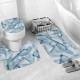 Комплект ковриков для ванной и туалета со шторкой (Мрамор)