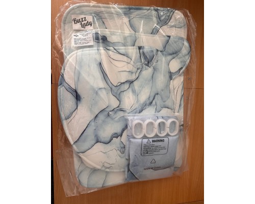 Комплект ковриков для ванной и туалета со шторкой (Мрамор)