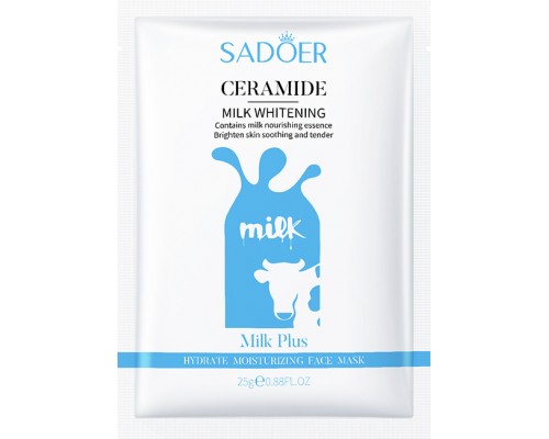 Маска для лица SADOER тканевая Ceramide Milk Whitening 25 мл