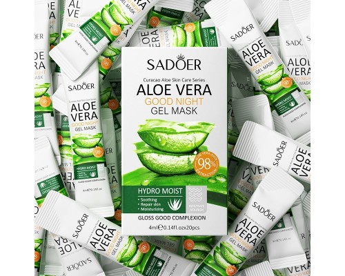 SADOER маска гелевая Aloe Vera 4 мл 20 шт