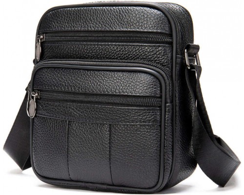 Барсетка черная из натуральной кожи