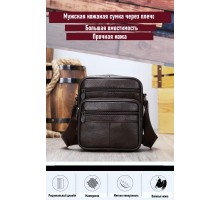 Мужская барсетка натуральная кожа шоколадный 